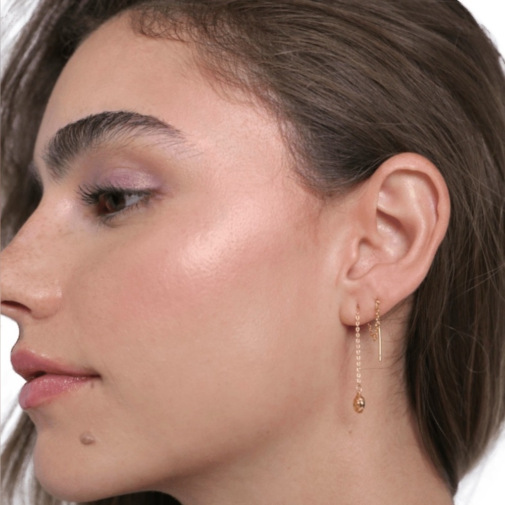 Luv Aj Shell Coil Threader Earring Gold - Picture 4 of 5
